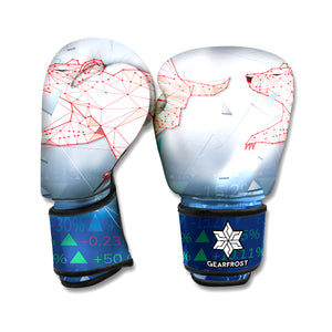 Bull And Bear Stock Market Print Boxing Gloves