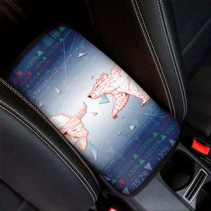 Bull And Bear Stock Market Print Car Center Console Cover