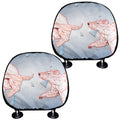 Bull And Bear Stock Market Print Car Headrest Covers