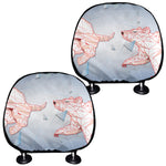 Bull And Bear Stock Market Print Car Headrest Covers