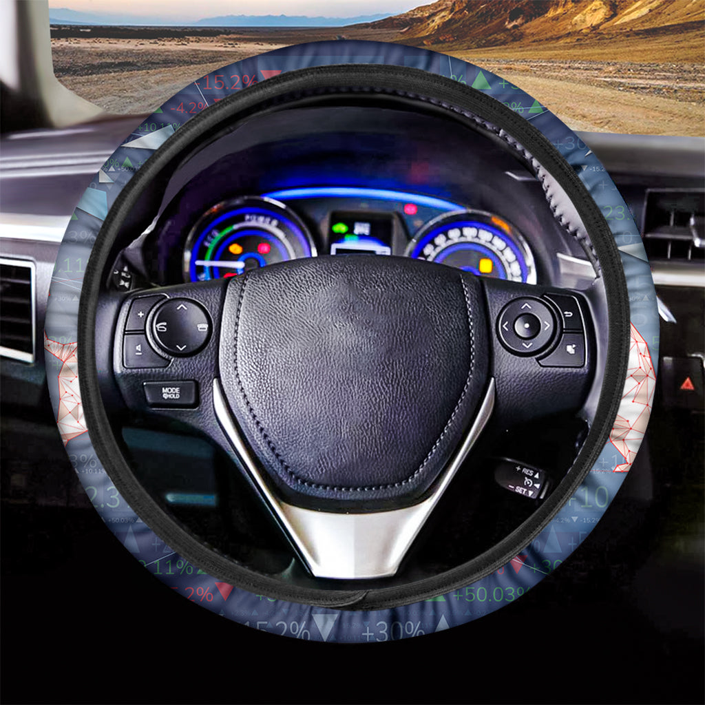 Bull And Bear Stock Market Print Car Steering Wheel Cover