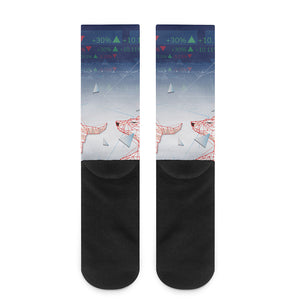 Bull And Bear Stock Market Print Crew Socks