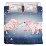 Bull And Bear Stock Market Print Duvet Cover Bedding Set