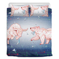 Bull And Bear Stock Market Print Duvet Cover Bedding Set