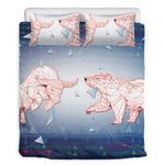 Bull And Bear Stock Market Print Duvet Cover Bedding Set