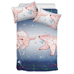 Bull And Bear Stock Market Print Duvet Cover Bedding Set