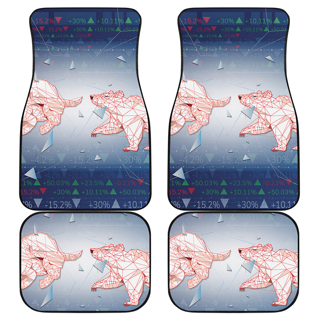 Bull And Bear Stock Market Print Front and Back Car Floor Mats