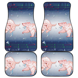 Bull And Bear Stock Market Print Front and Back Car Floor Mats