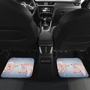 Bull And Bear Stock Market Print Front and Back Car Floor Mats