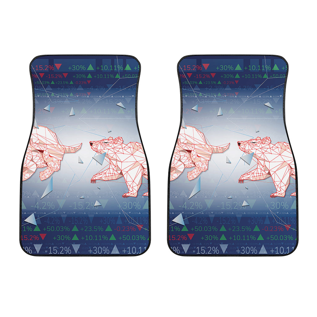 Bull And Bear Stock Market Print Front Car Floor Mats