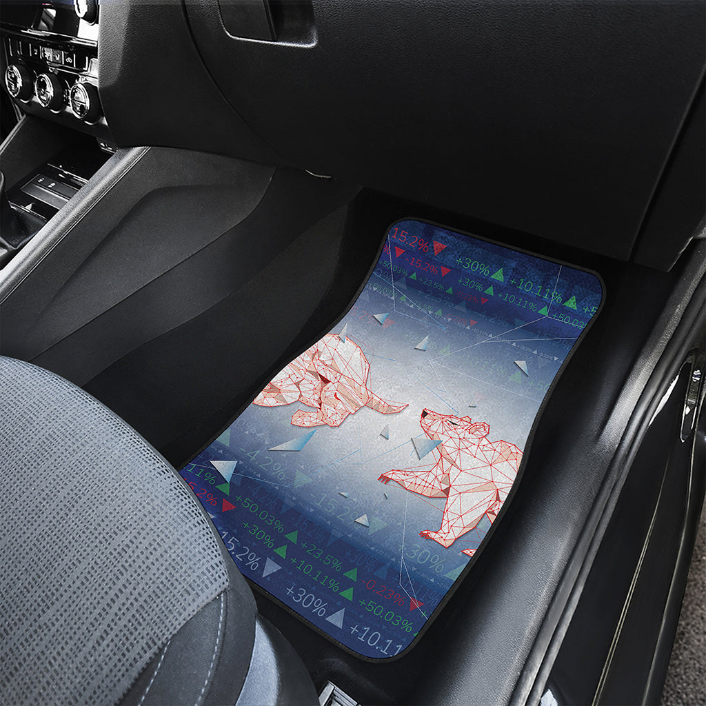 Bull And Bear Stock Market Print Front Car Floor Mats