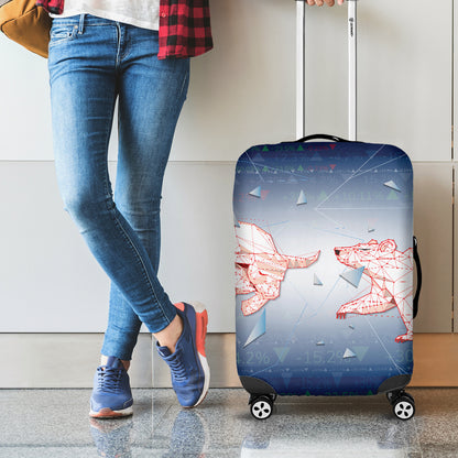 Bull And Bear Stock Market Print Luggage Cover