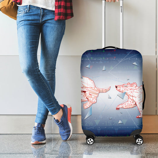 Bull And Bear Stock Market Print Luggage Cover
