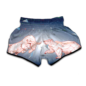 Bull And Bear Stock Market Print Muay Thai Boxing Shorts