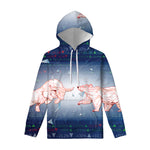 Bull And Bear Stock Market Print Pullover Hoodie
