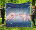 Bull And Bear Stock Market Print Quilt