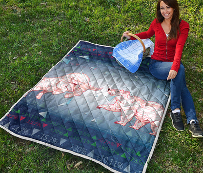 Bull And Bear Stock Market Print Quilt