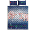 Bull And Bear Stock Market Print Quilt Bed Set