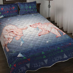 Bull And Bear Stock Market Print Quilt Bed Set