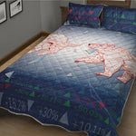 Bull And Bear Stock Market Print Quilt Bed Set