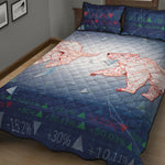 Bull And Bear Stock Market Print Quilt Bed Set