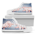 Bull And Bear Stock Market Print White High Top Sneakers