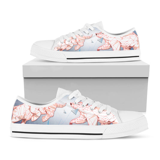 Bull And Bear Stock Market Print White Low Top Shoes