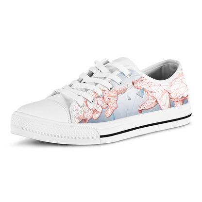 Bull And Bear Stock Market Print White Low Top Shoes
