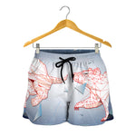 Bull And Bear Stock Market Print Women's Shorts
