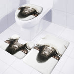 Bull Portrait Print 3 Piece Bath Mat Set