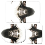 Bull Portrait Print 3 Piece Bath Mat Set