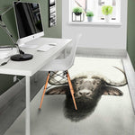 Bull Portrait Print Area Rug