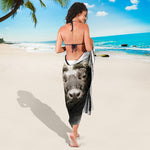 Bull Portrait Print Beach Sarong Wrap
