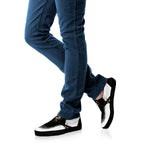 Bull Portrait Print Black Slip On Shoes