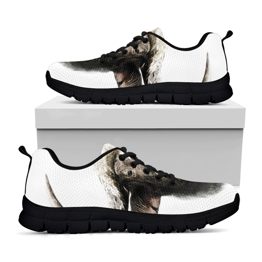 Bull Portrait Print Black Running Shoes