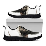 Bull Portrait Print Black Running Shoes
