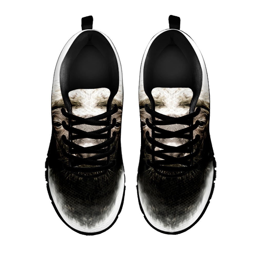 Bull Portrait Print Black Sneakers