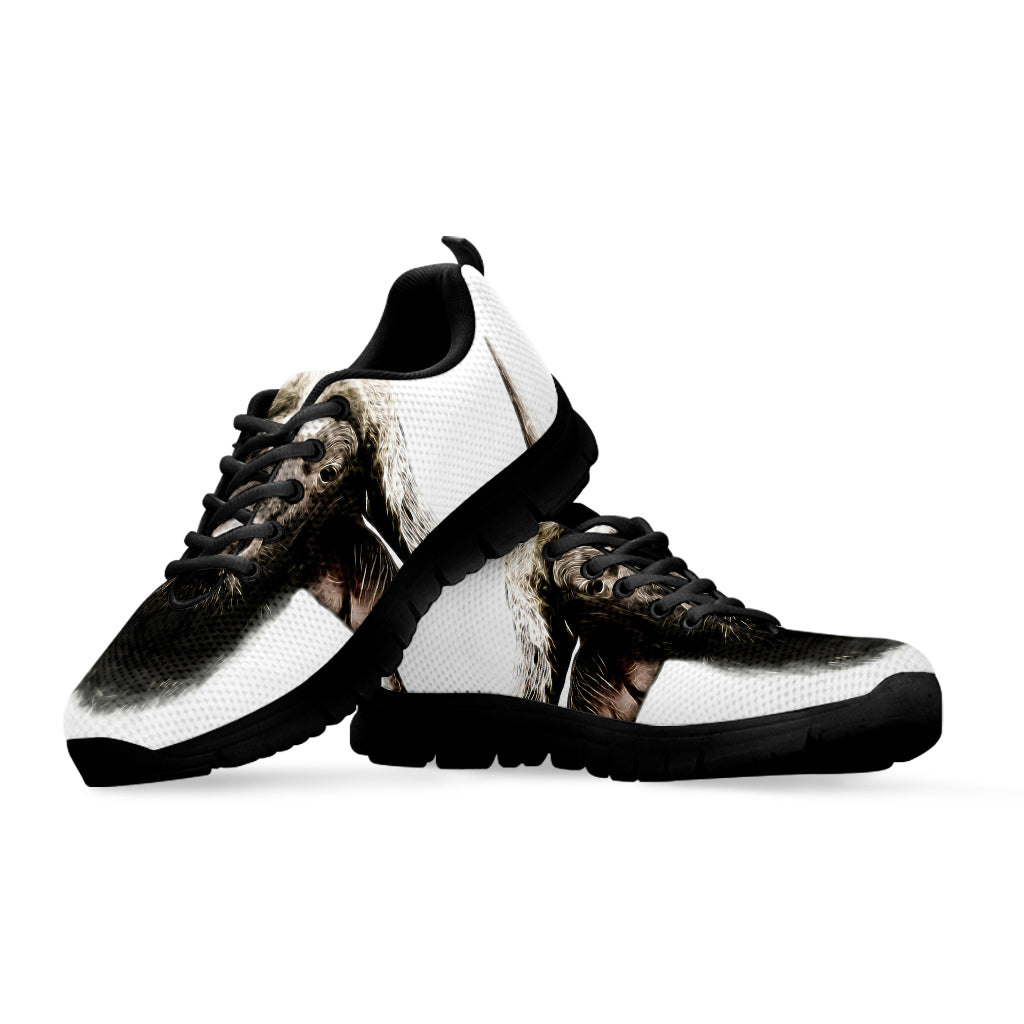 Bull Portrait Print Black Sneakers