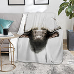 Bull Portrait Print Blanket