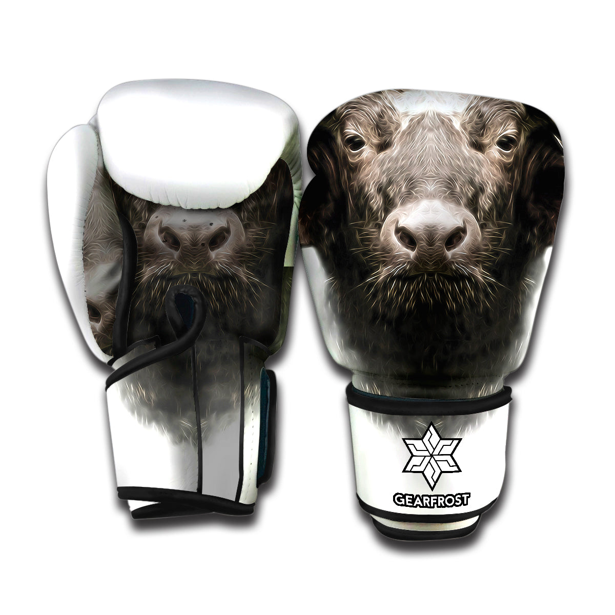 Bull Portrait Print Boxing Gloves