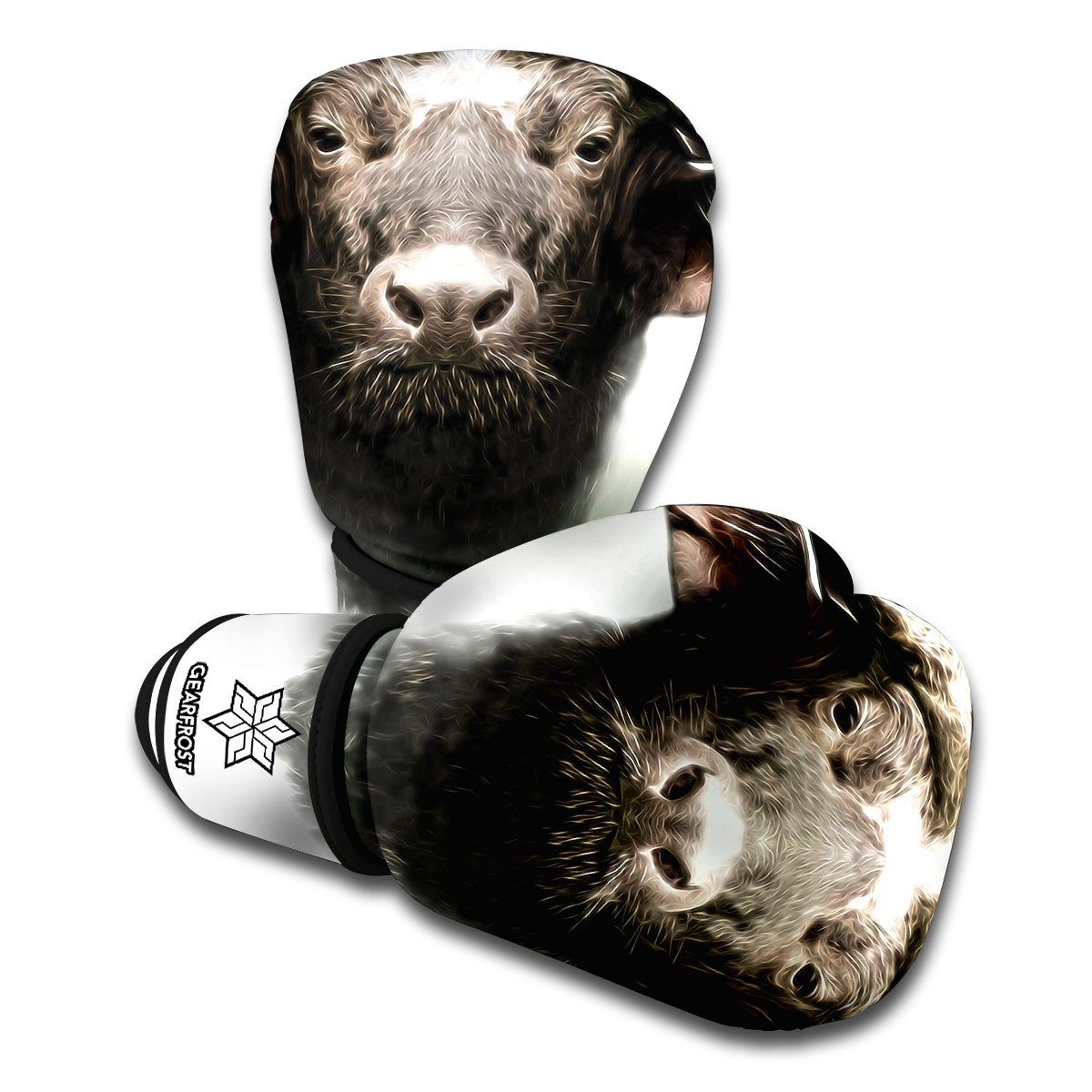 Bull Portrait Print Boxing Gloves