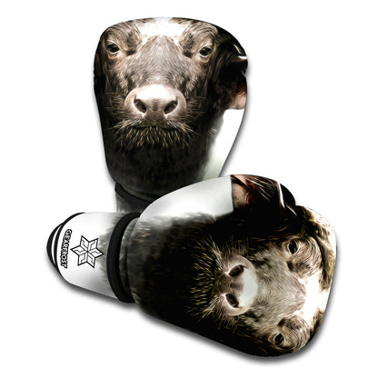 Bull Portrait Print Boxing Gloves