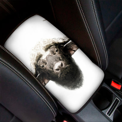 Bull Portrait Print Car Center Console Cover