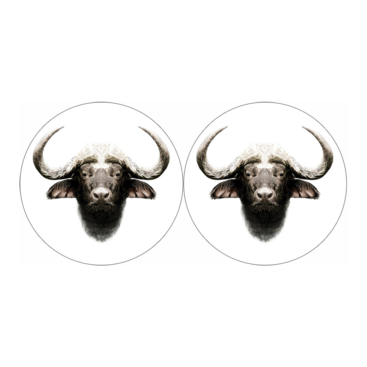 Bull Portrait Print Car Coasters