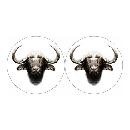 Bull Portrait Print Car Coasters