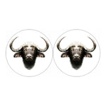 Bull Portrait Print Car Coasters