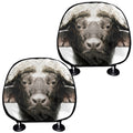 Bull Portrait Print Car Headrest Covers