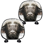 Bull Portrait Print Car Headrest Covers