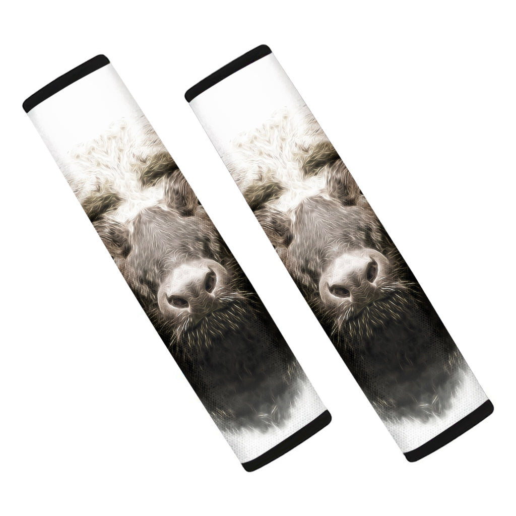 Bull Portrait Print Car Seat Belt Covers
