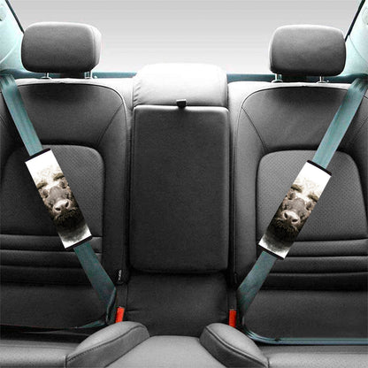 Bull Portrait Print Car Seat Belt Covers